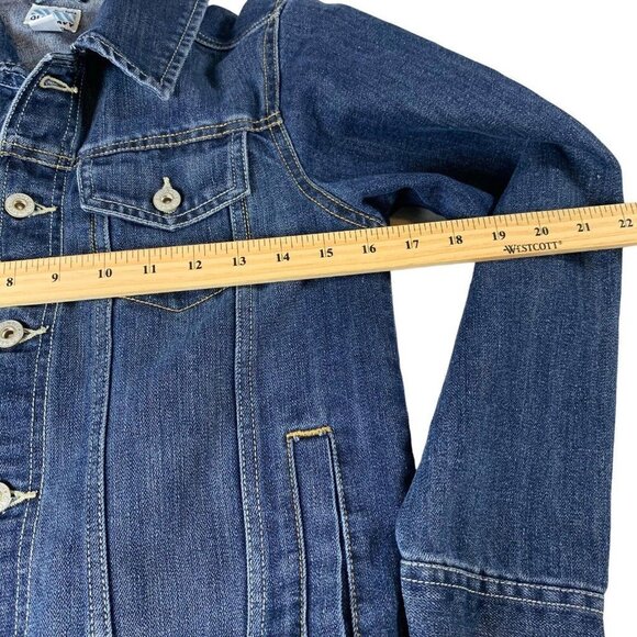 Old Navy Girls XL Jean Jacket Dark Wash Adjustable Waist Size -Like New - Picture 2 of 8